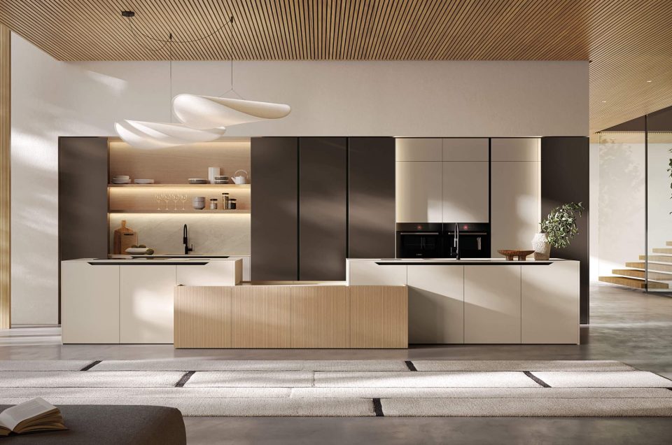 Sinua de Arredo3: diseño y ergonomía para una cocina sin tiradores
